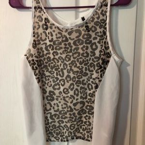 Leopard sheer top